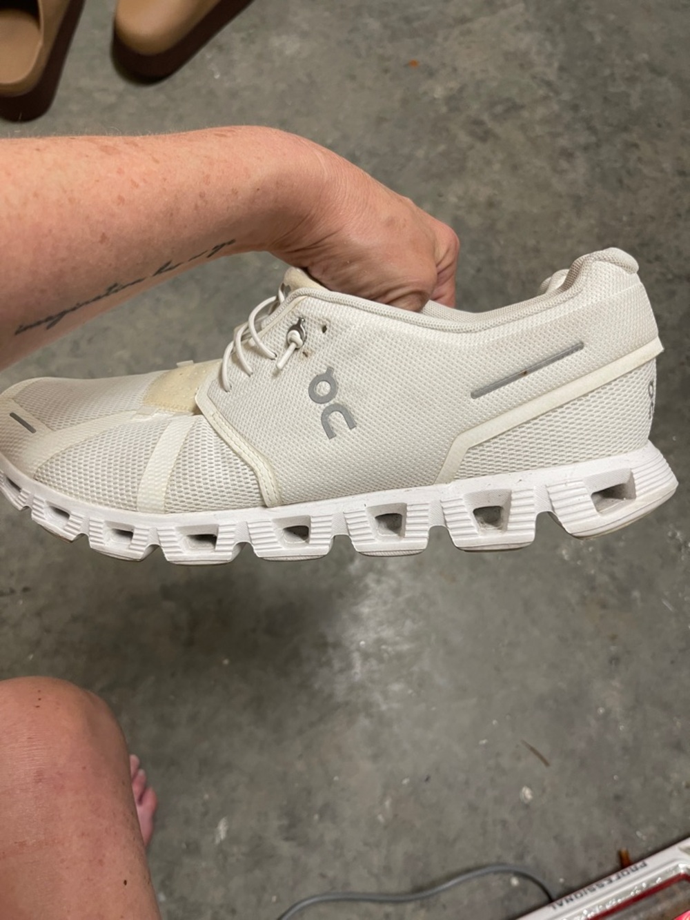 On Running Men's Sneakers in Cream and White - Picture 5 of 11